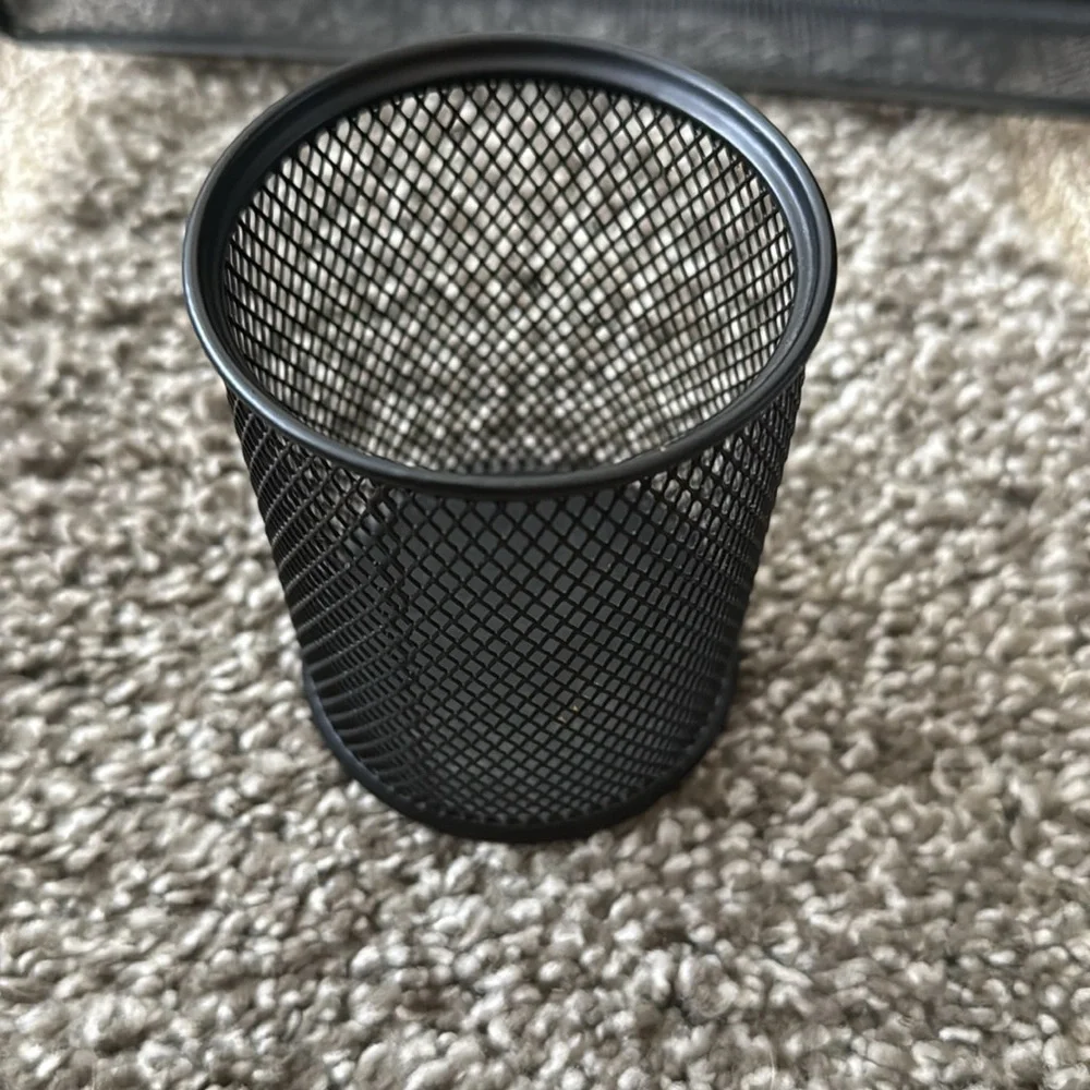 3-Piece Heavy Duty Black Mesh Desk Organizer set.